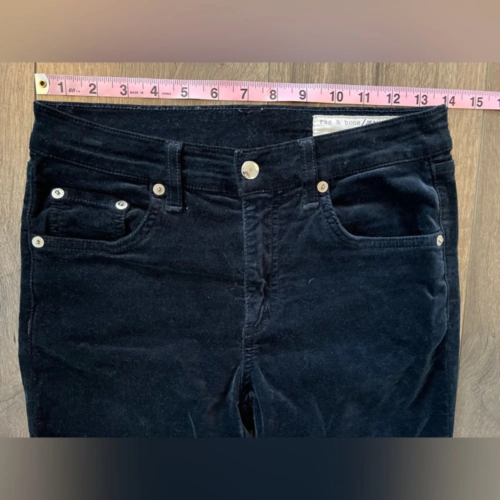 Rag & Bone Navy Velvet crop Pant with Zipper detail Size 26 - Picture 10 of 12